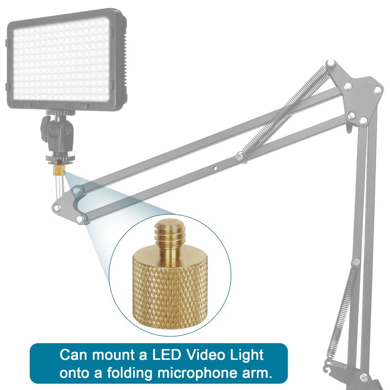 Anwenk Standard 3/8"-16 Female to 1/4"-20 Male Tripod Thread Reducer Screw Adapter (Brass) Precision Made (2 Pack) - Image 4